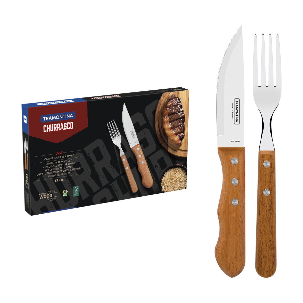 JUEGO PARA ASADO TRAMONTINA 12 PIEZAS