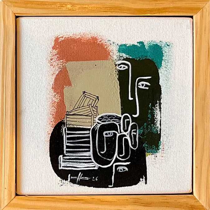 MUJERES Y MERCADERES IV - 18x18cm