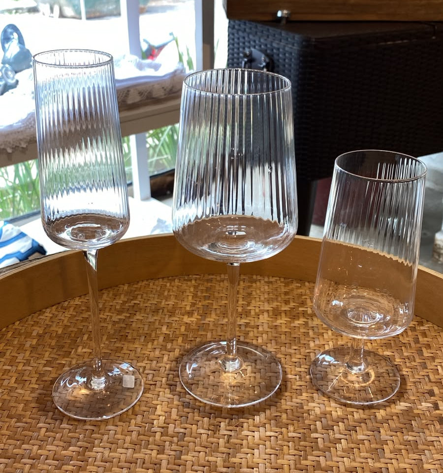 Copas de agua, vino y champange