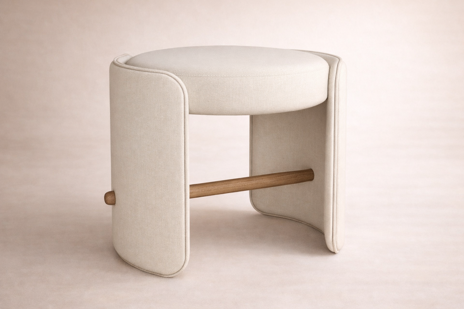 Taburete con detalle en madera