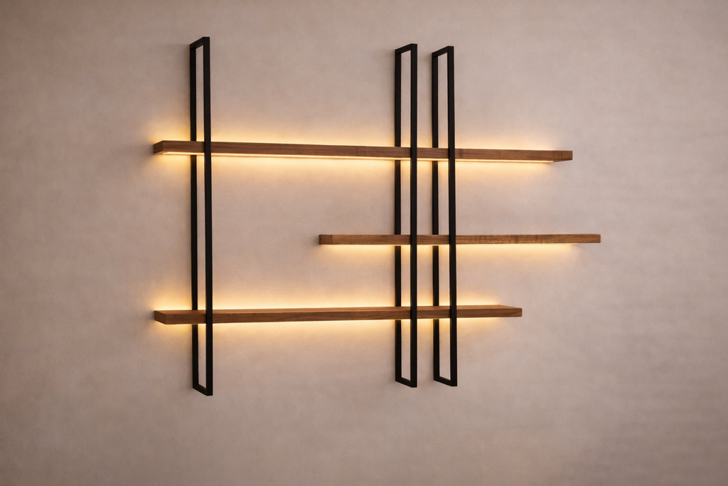 Estantería de Madera y Hierro