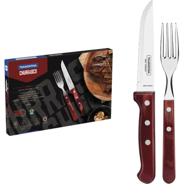 JUEGO DE CUBIERTOS POLYWOOD TRAMONTINA 12p