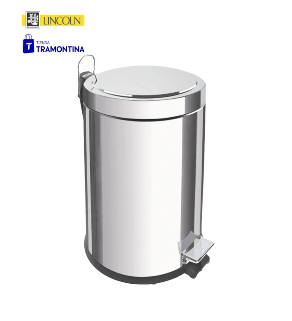 BASURERO CON PEDAL TRAMONTINA 5L INOXIDABLE