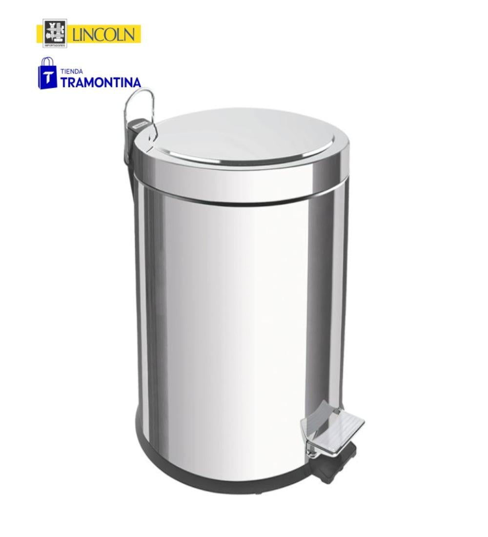 BASURERO CON PEDAL TRAMONTINA 12L INOXIDABLE
