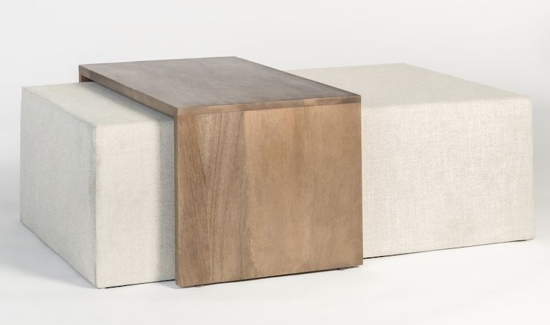Ottoman con puente de madera