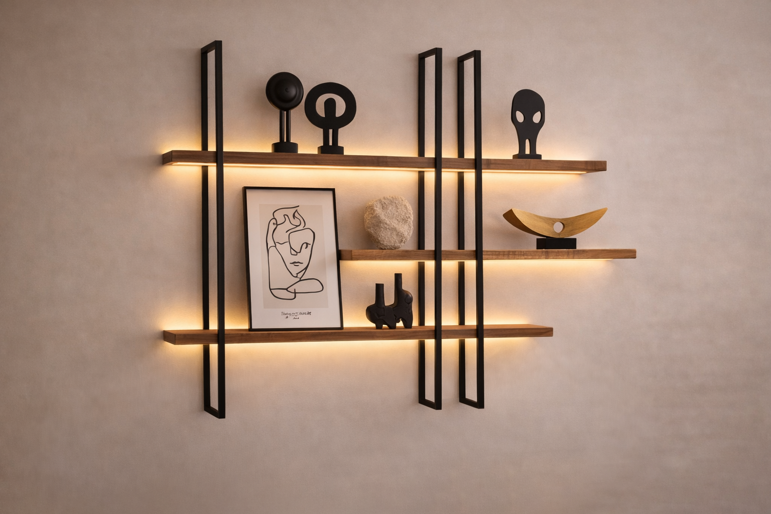 Estantería de Madera y Hierro