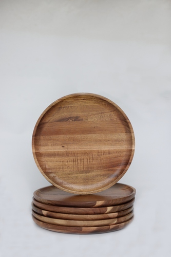 Set Plato Redondo de Madera