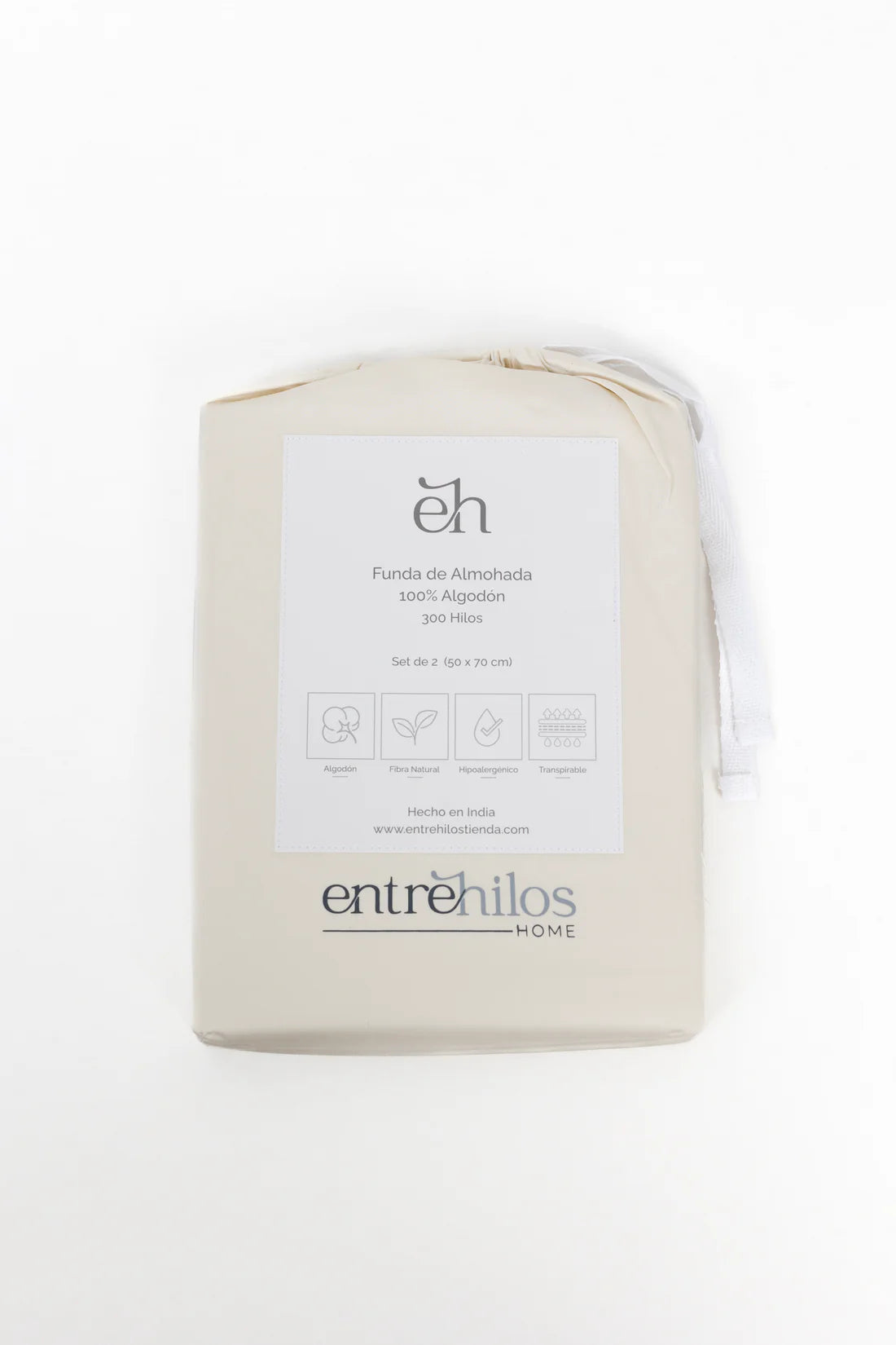 Set Funda de Almohada 100% Algodon 300 hilos - 50x90