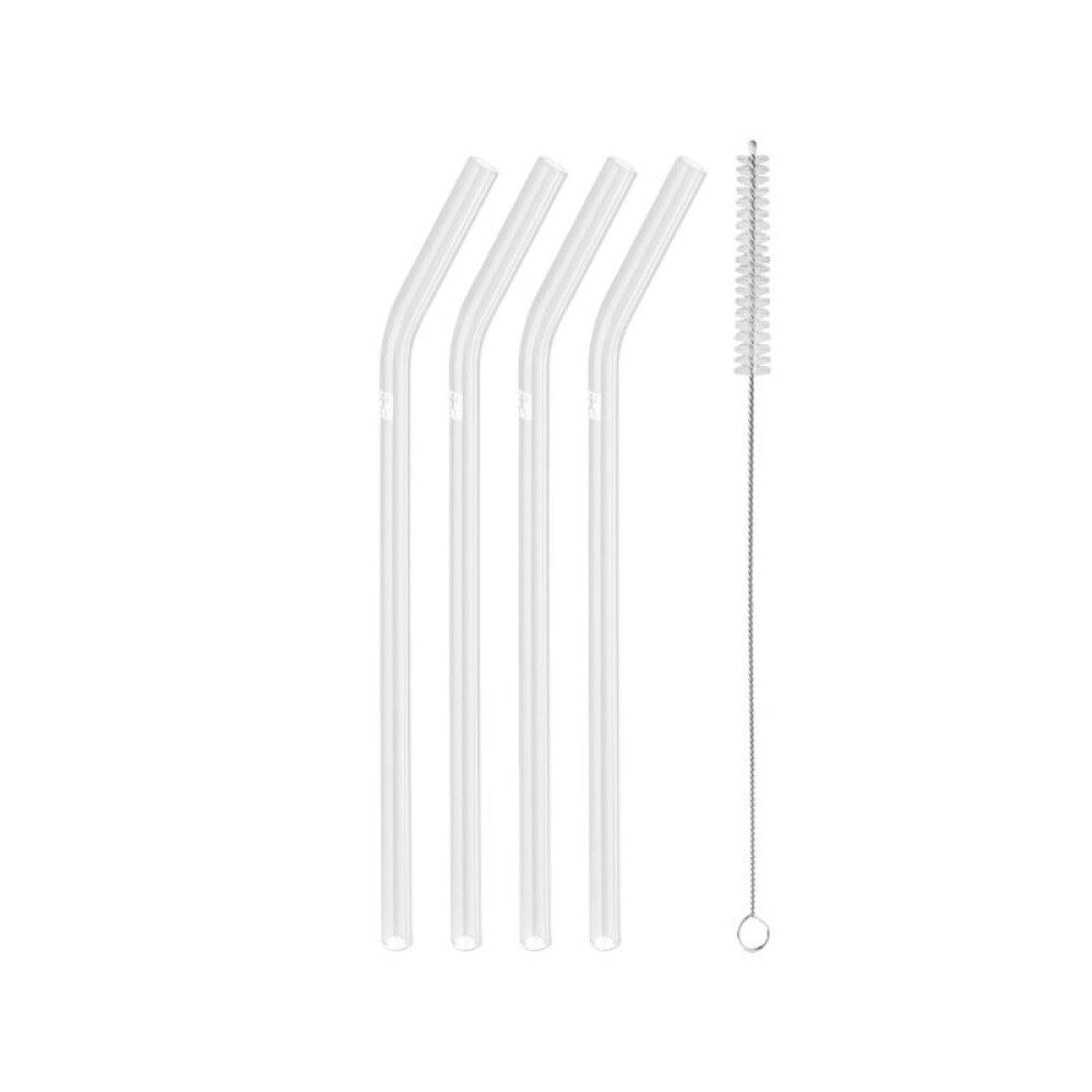 ZWILLING PAJITAS VIDRIO TRANSPARENTES CURVAS X4
